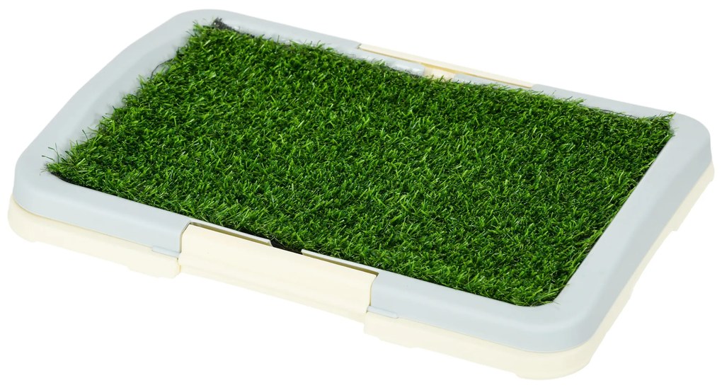 PawHut Toaletă pentru câini litieră cu covor de gazon artificial tavă și grilaj 46,5 x 34 cm | Aosom Romania