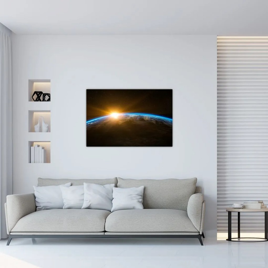 Tablou - Planeta Pământ și univers (90x60 cm)