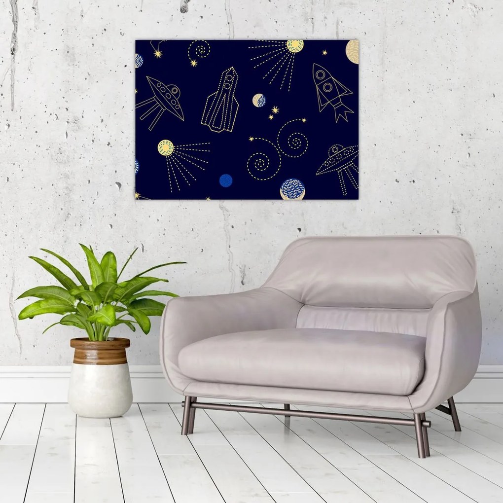 Tablou pe sticlă - Universul (70x50 cm)