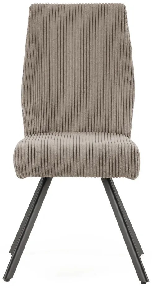 Scaune de dining gri-deschis 2 buc. din catifea reiată Anibal – Marckeric