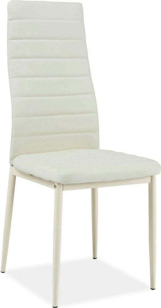 Scaun tapitat H261 BIS, crem, piele ecologica/metal, 40X38X96 cm