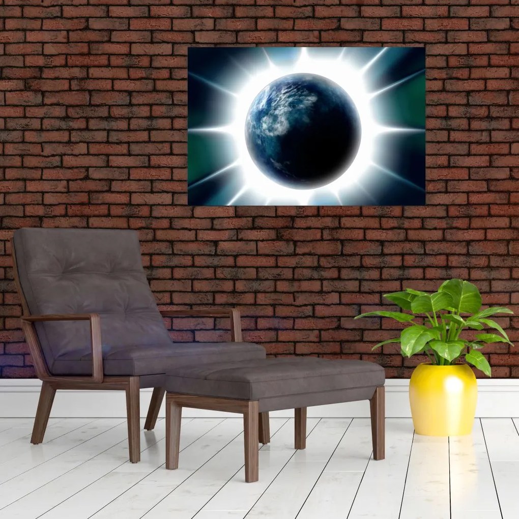 Tablou cu planeta iluminată (90x60 cm)