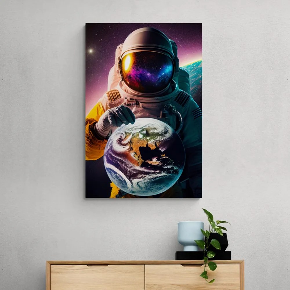 Tablou cosmonaut într-o atmosferă necunoscută
