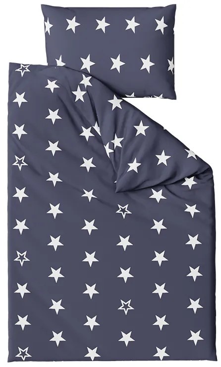 Lenjerie de pat din bumbac Culoare albastru inchis, LINE STAR