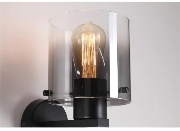 Searchlight 88912-1BK - Aplica de perete SWEDEN 1xE27/60W/230V neagră/fumurie