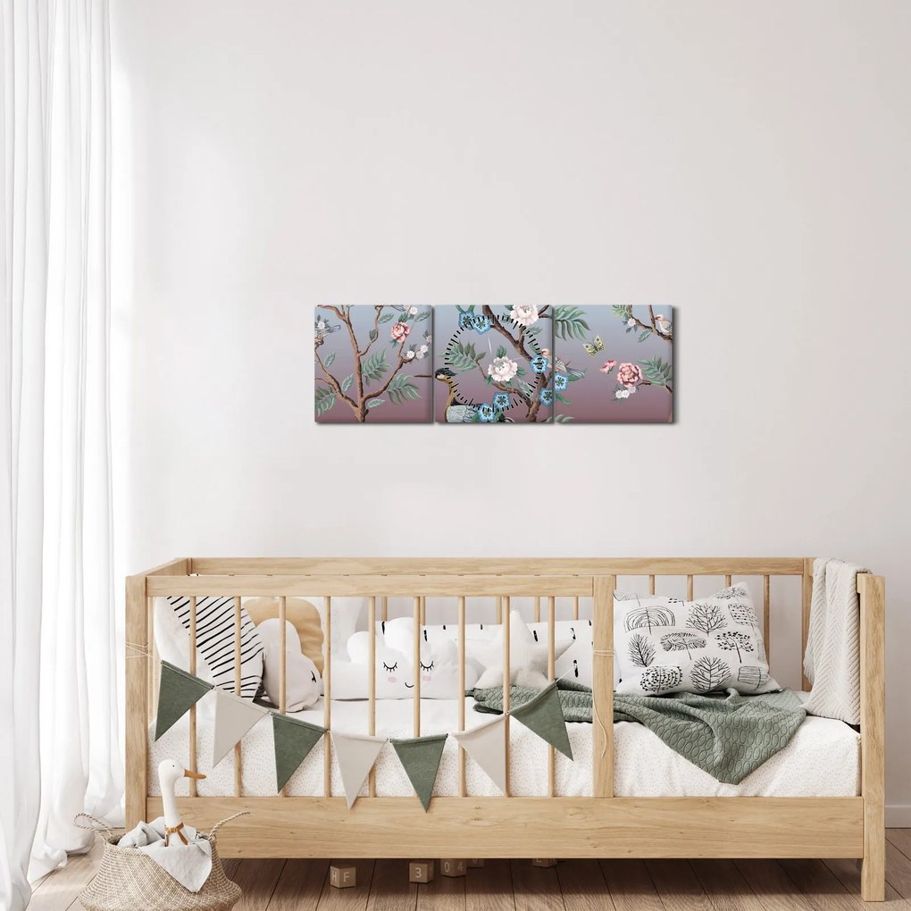 Tablou - Parcul Păsărilor (cu ceas) (90x30 cm)