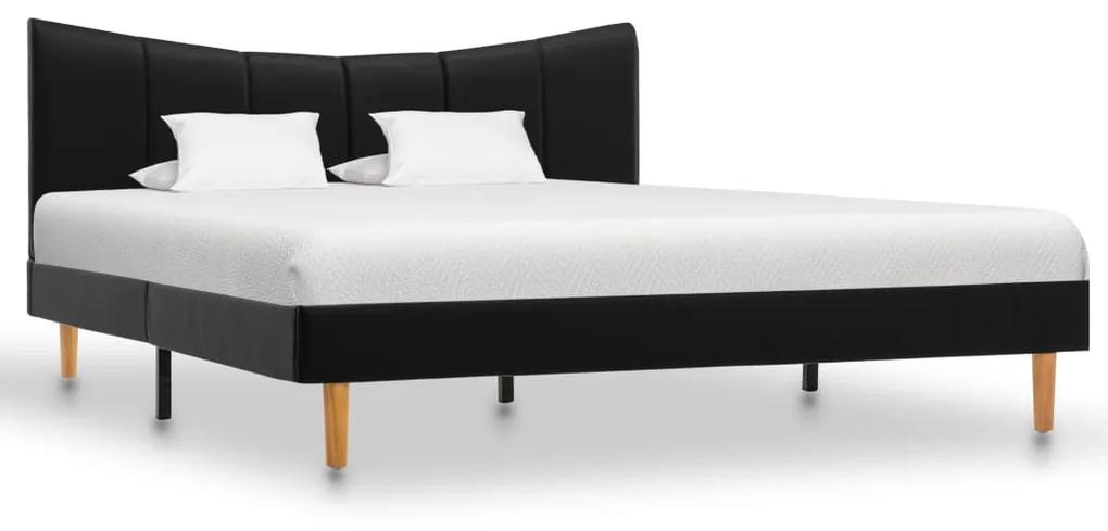 288518 vidaXL Cadru de pat, negru, 140 x 200 cm, piele artificială