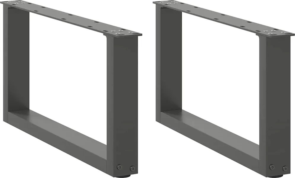 vidaXL Picioare pentru măsuță de cafea în formă de U, 2 buc., antracit, 60x(30-31) cm, oțel