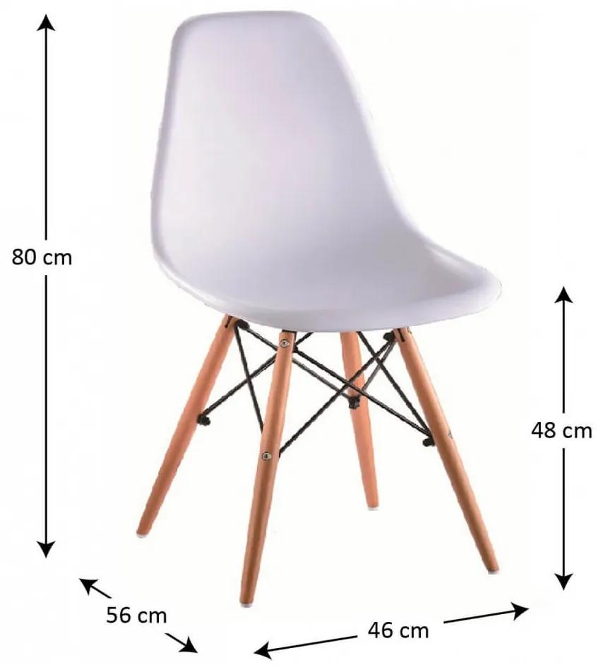 Maasix SWTG High Gloss White - Set de sufragerie din beton pentru 4 persoane cu scaune Didier albe