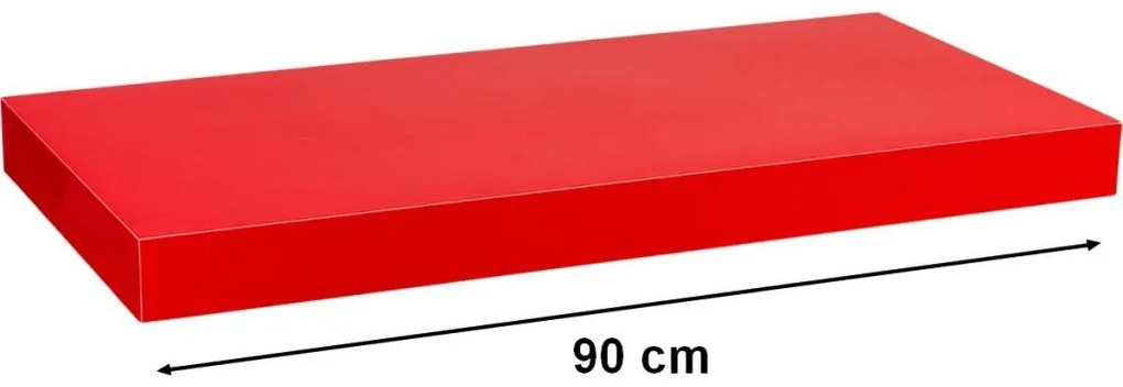 Raft de perete Stilist Volato, 90 cm, roșu lucios