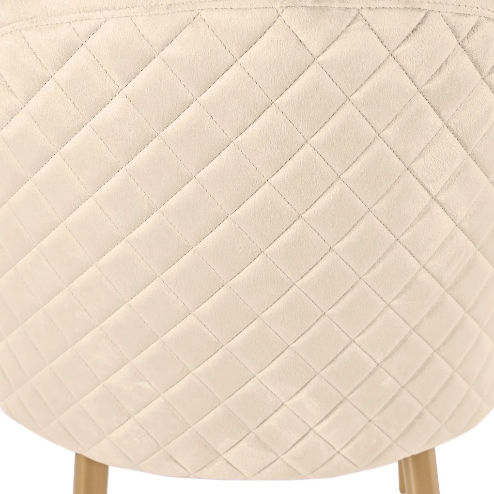 Set de 2 scaune de dining din catifea, Bej | Aosom Romania