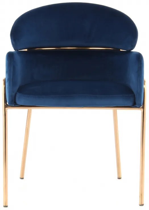 Scaun tapitat Corey albastru/auriu
