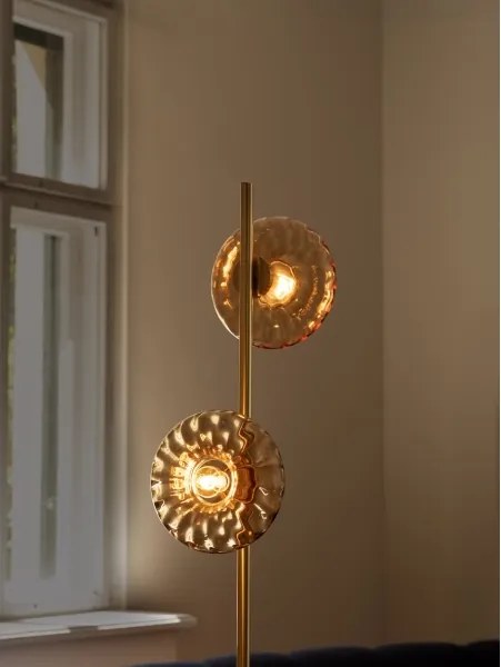 Osram - Lampadar GOLD GLASS 2xE14/12W/230V auriu/bej fumuriu