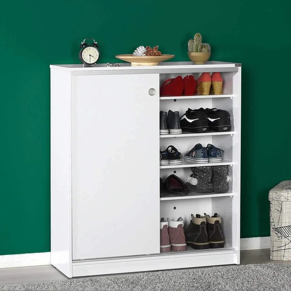 Comoda Multifunctionala Adore Diamond, 2 usi glisante, 5 rafturi,  91 x 105 x 37 cm