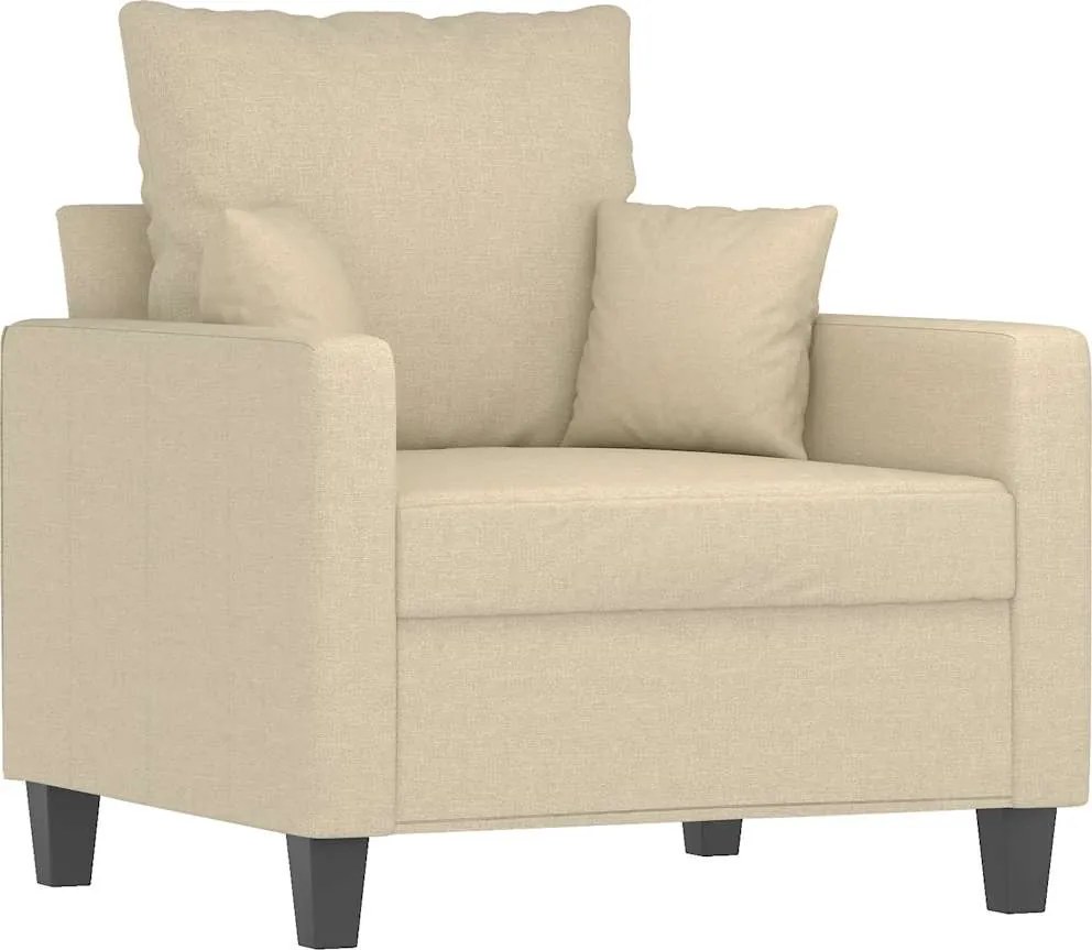 vidaXL Fotoliu canapea, crem, 60 cm, material textil