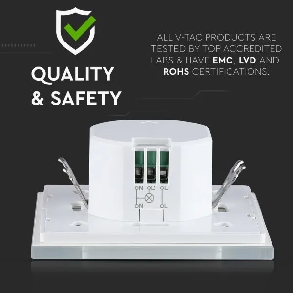 Senzor de mișcare cu infraroșu 180° 300W/230V alb