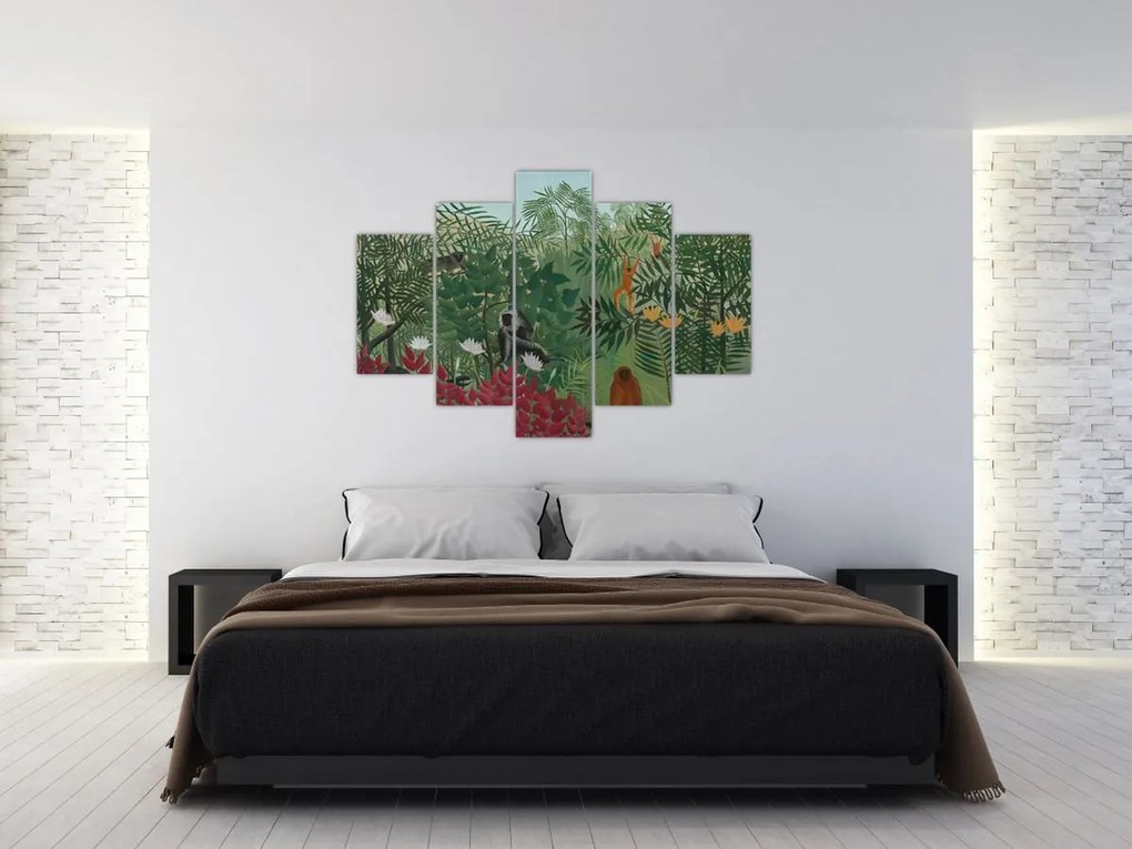 Tablou - Henri Rousseau, Tropical Forest with Monkeys, reproducere (150x105 cm)