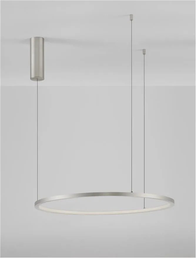 Lustra LED suspendata design modern circular TARQUIN D-60cm argintie
