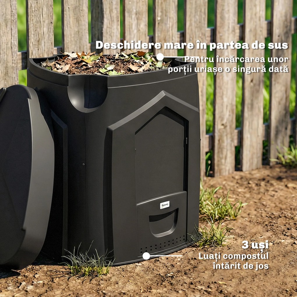 Outsunny biocompostieră bidon siloz composter | Aosom Romania