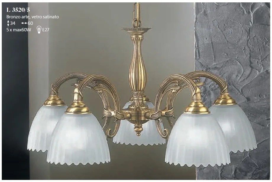 Candelabru clasic 5 brate design italian realizat manual 3520