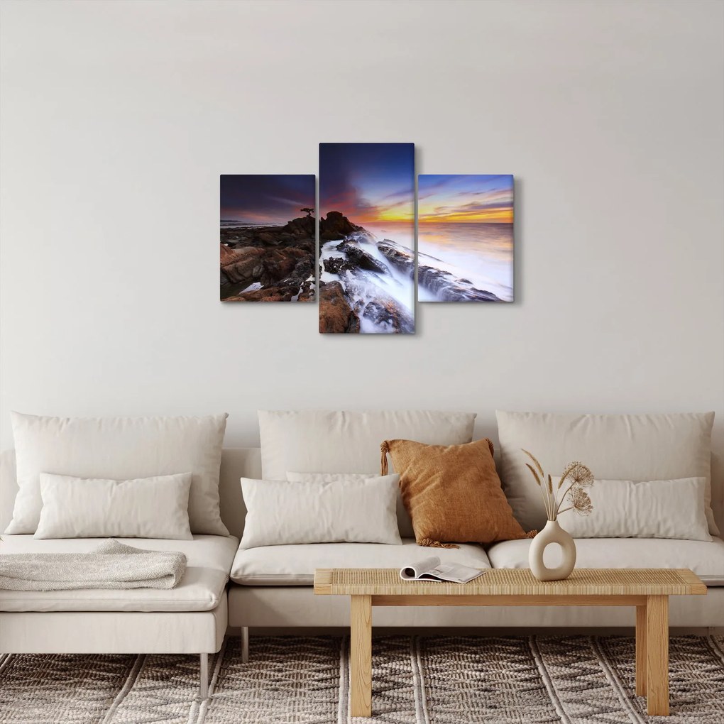 Tablou cu munți în ceață (90x60 cm)