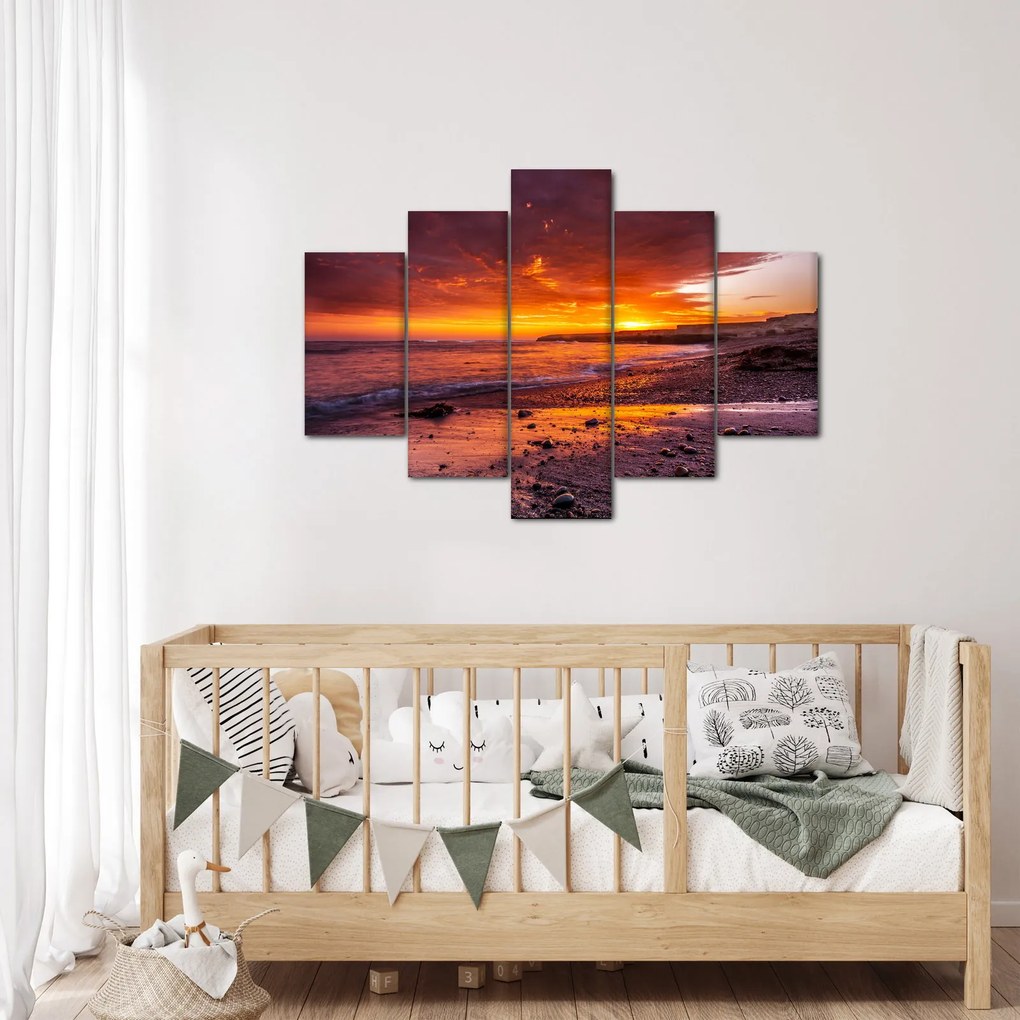 Tablou cu apus de soare la mare (150x105 cm)