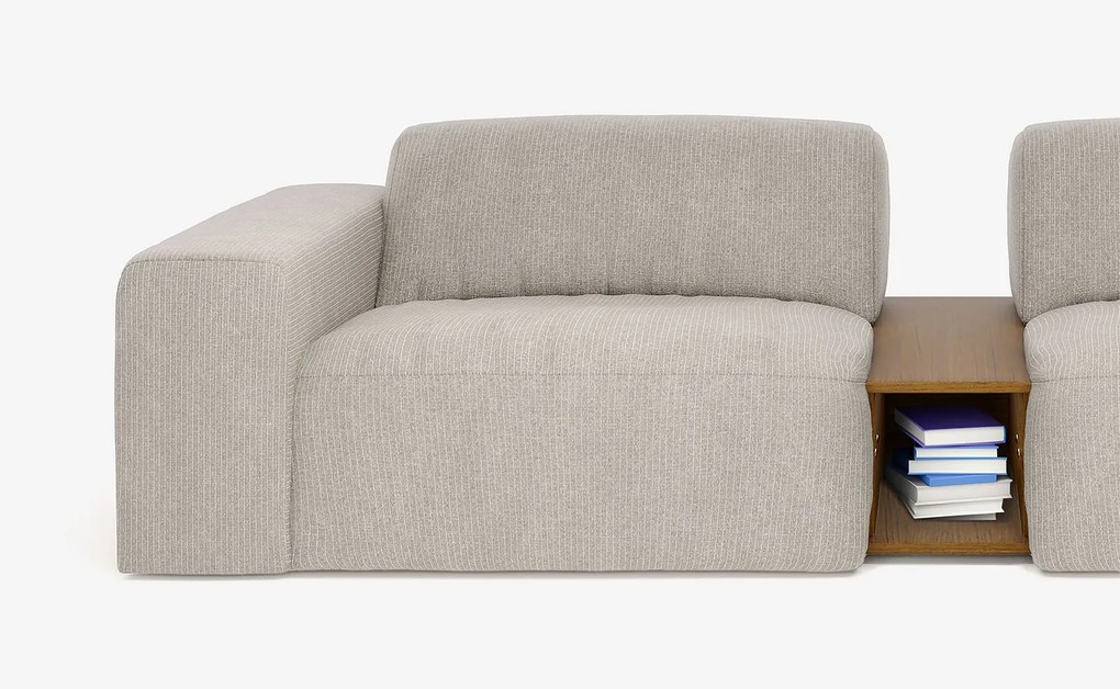 Canapea lemn masiv Tommy, 293 × 69 × 159 cm - Stânga