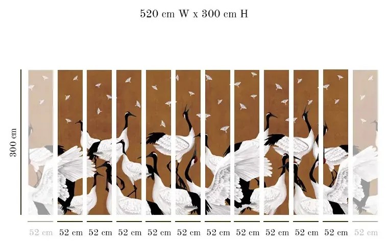 Tapet VLAdiLA Grus Japonesis in Ochre 520 x 300 cm