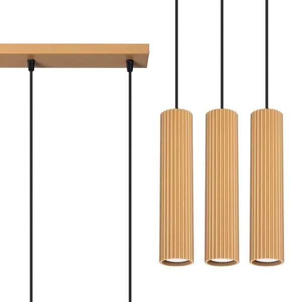 Lustră pe cablu Sollux SL.1556 KARBON 3xGU10/10W/230V auriu