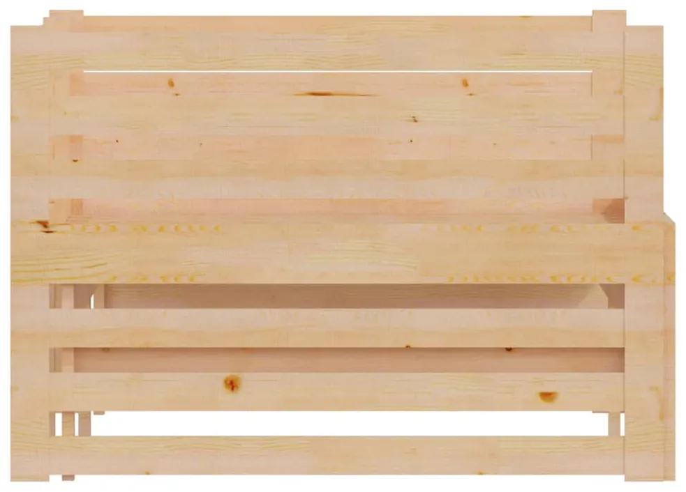 Pat extensibil de zi, 2x(90x200) cm, lemn masiv de pin Maro