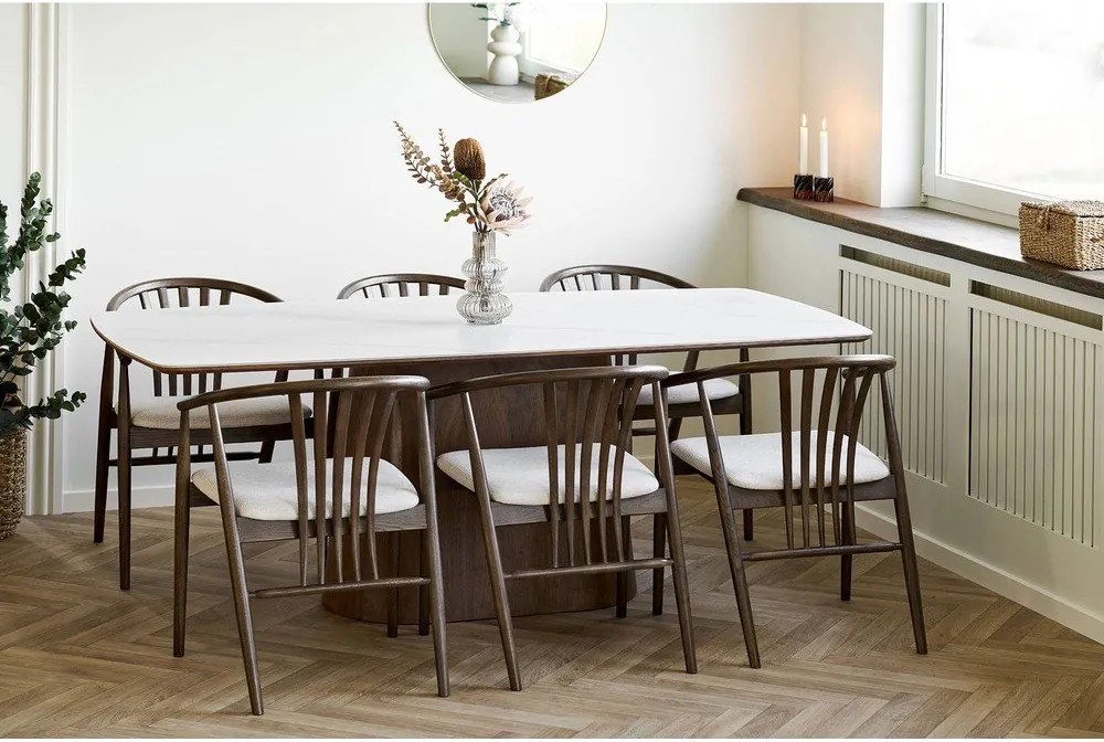Masă de dining cu blat ceramic 90x200 cm Noli – House Nordic