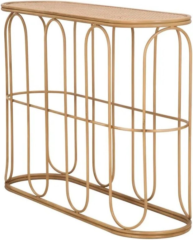 Masă consolă în culoare naturală din ratan 32x110 cm Samui – Mauro Ferretti