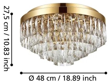 Plafonieră VALPARAISO 8xE14/40W/230V aurie Eglo 39457