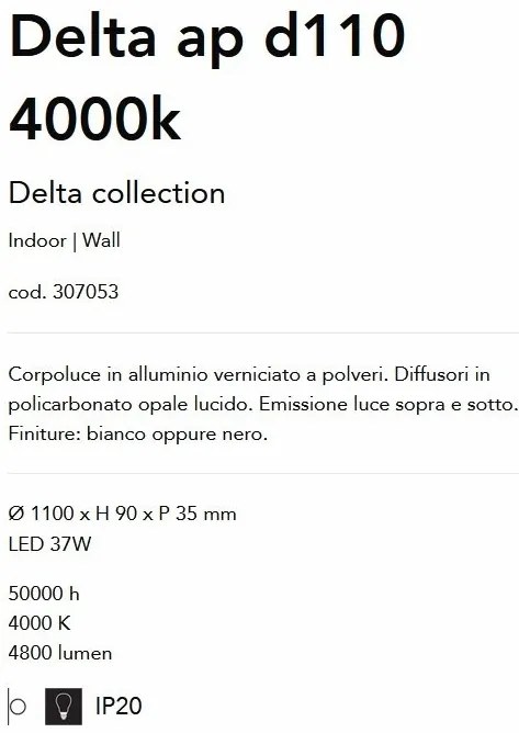 Aplica LED iluminat ambiental Delta ap d110 4000k