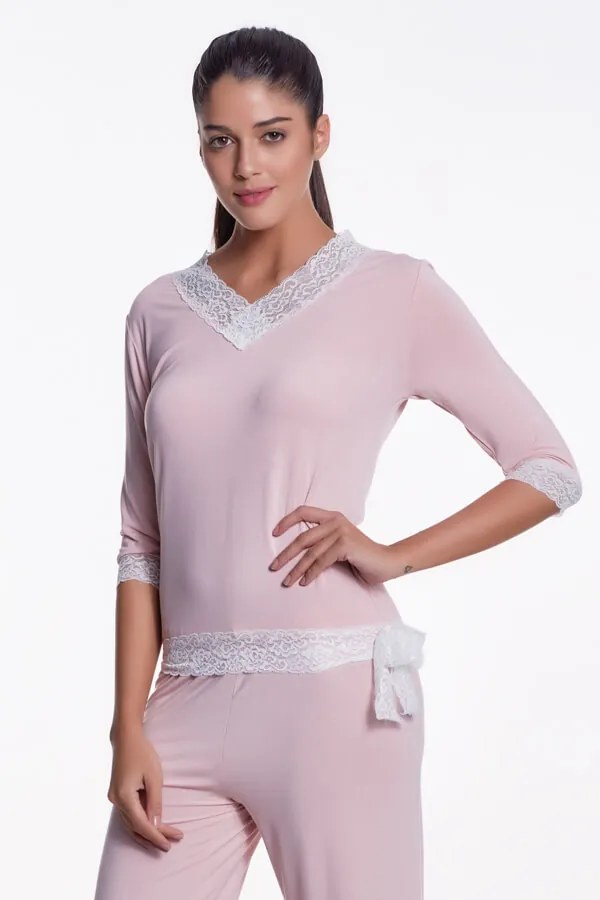 Pijamale femei ROZALIE din bambus M Roz / Pink