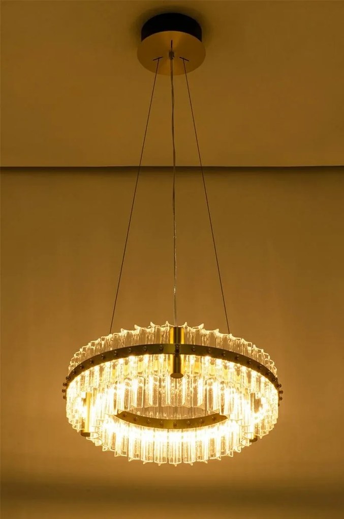 Lustra LED suspendata design deosebit Half 47D auriu