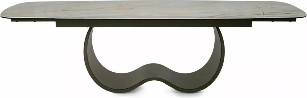 Masa extensibilă Casablanca Ceramic bej lucios/cupru L198-274xl98 cm