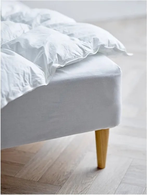 Cearceaf alb din bumbac organic cu elastic 90x200 cm Calm – Södahl