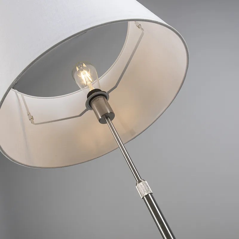 Lampă de podea din oțel cu abajur alb 45 cm reglabil - Parte