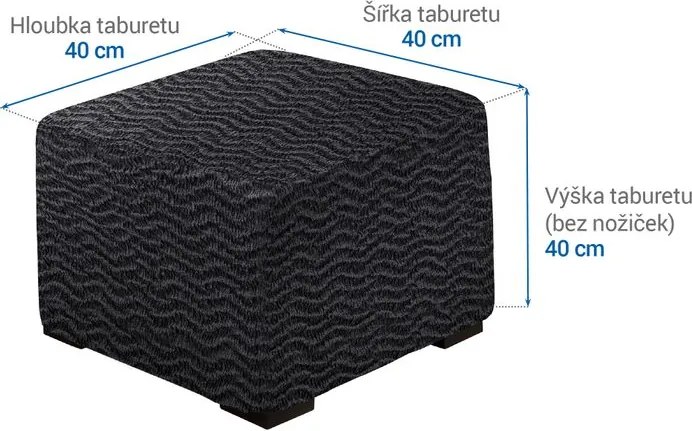 Gaico Huse bielastice CRISTINA antracit taburet (40 x 40 x 40 cm)