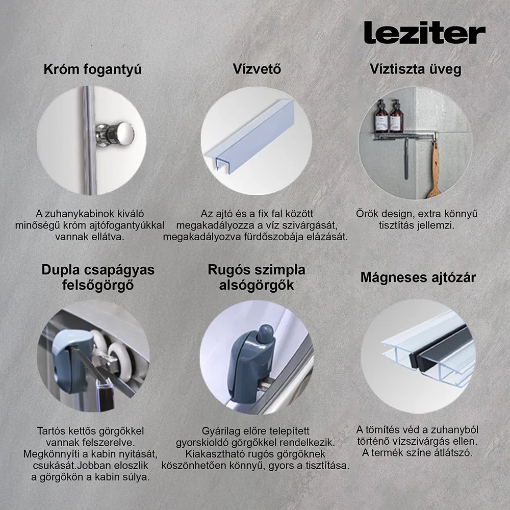 Cabină de duș cu hidromasaj Lia cu instalare pe partea dreaptă