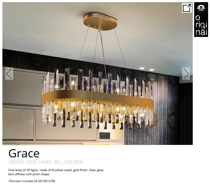 Lustra ovala suspendata eleganta design modern Grace 20L