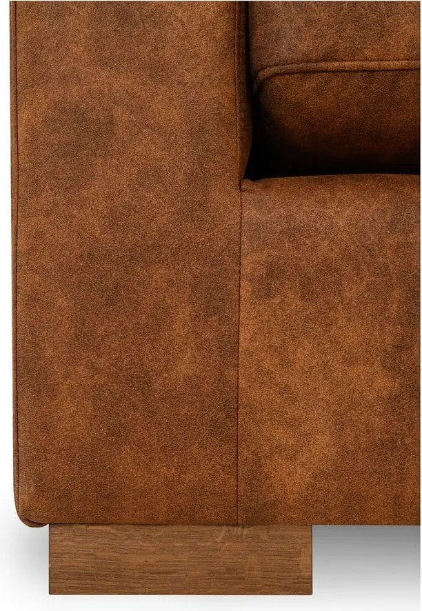 Canapea maro coniac cu tapițerie din imitație de piele 266 cm Hamburg – Scandic