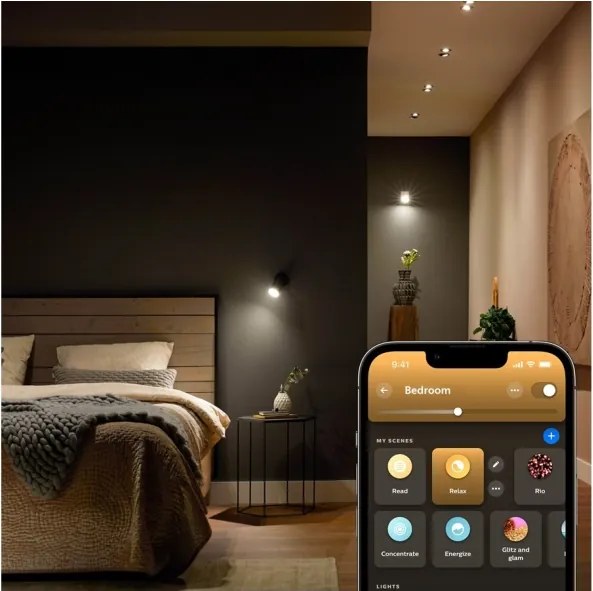 Set de 4 becuri LED dimabile Philips Hue WA GU5,3/MR16/5,1W/12V 2200-6500K