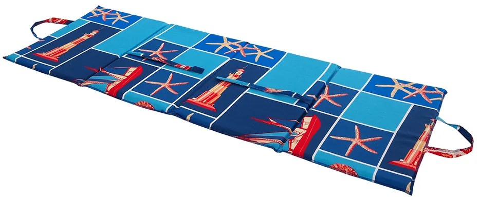 Șezlong de plaja TURNUL MARIN 137x49 cm, albastru