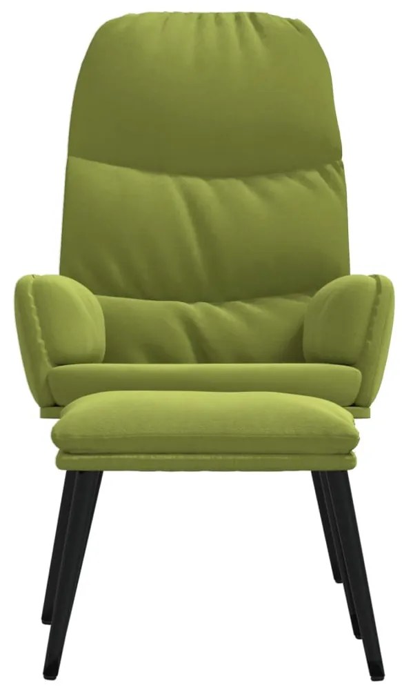 Scaun de relaxare cu taburet, verde deschis, catifea Lysegronn
