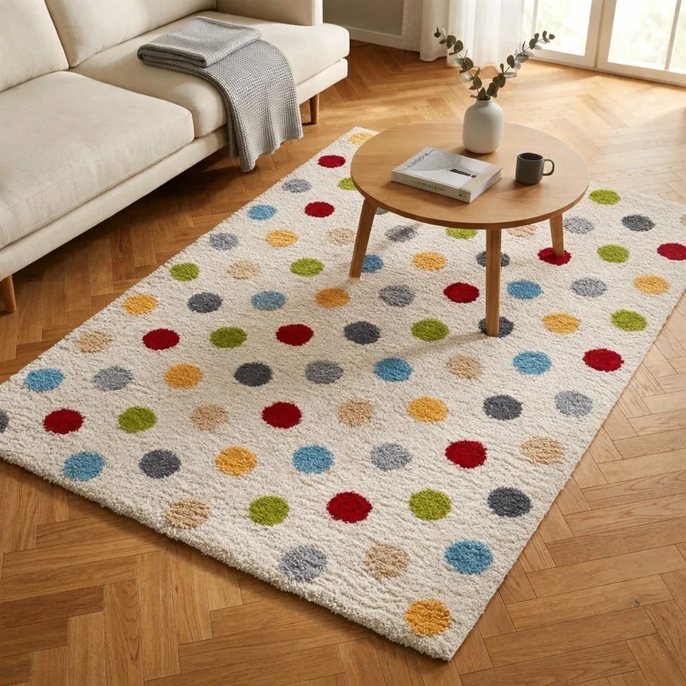 Covor crem 133x190 cm Norge Dots – Universal