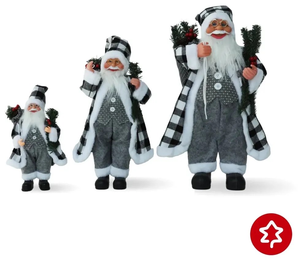 Moș Crăciun Argintiu 60 cm