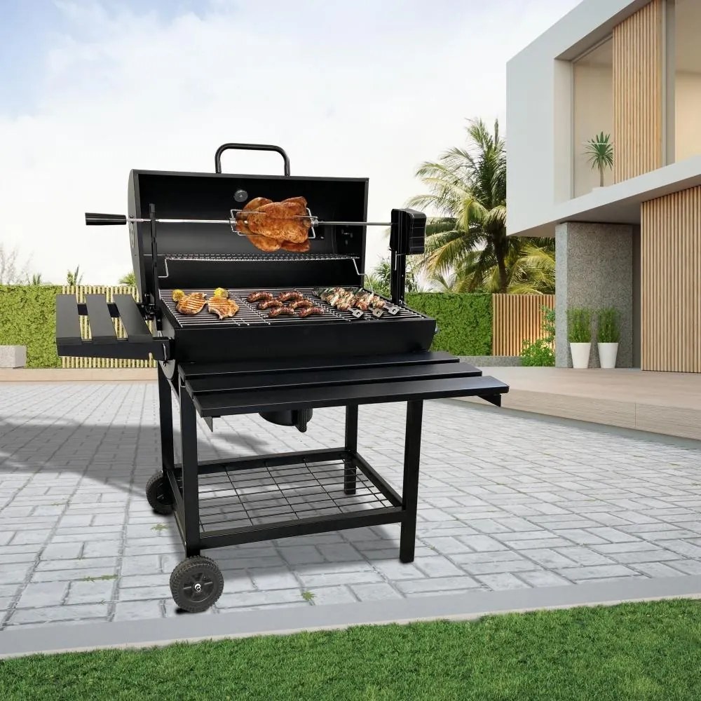 Grătar multifuncțional cu afumătoare + rotisor electric KRISTEN