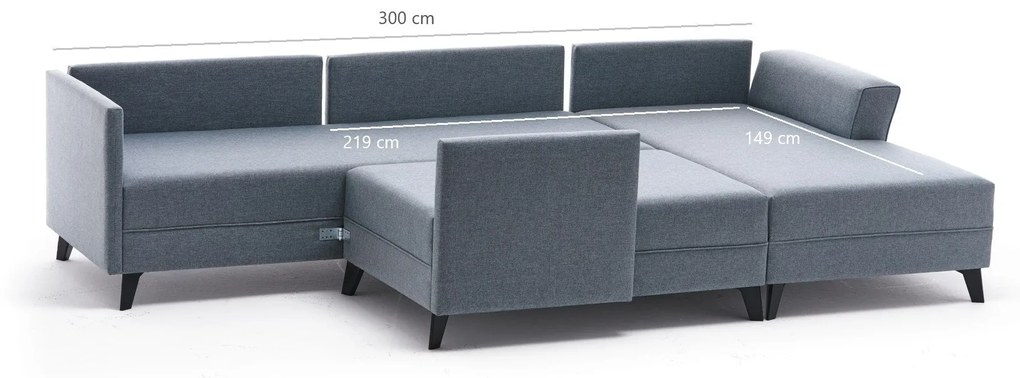 Canapea extensibilă de colț Belen - Blue
